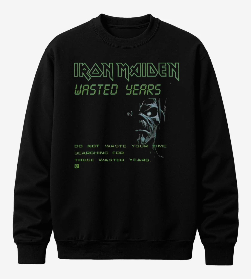 Poleron polo Negro de Iron Maiden Wasted Years