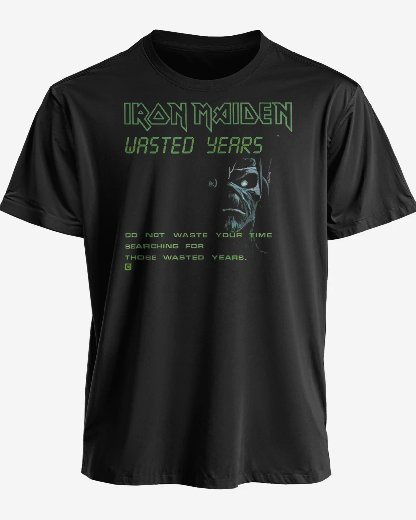 Polera premium Negro de Iron Maiden Wasted Years