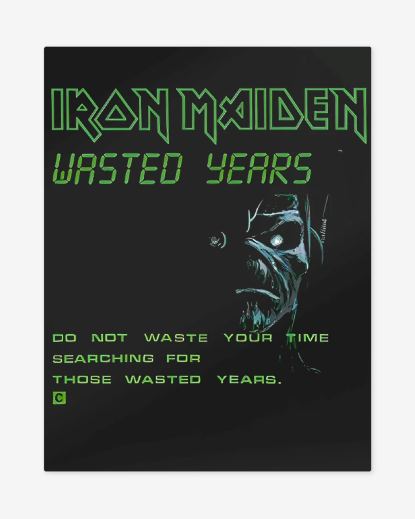 Print metalico Negro de Iron Maiden Wasted Years