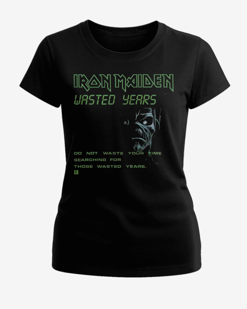 Polera de Mujer Negro de Iron Maiden Wasted Years