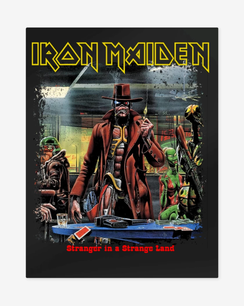 Print metalico Negro de Iron Maiden Stranger in a Strange Land