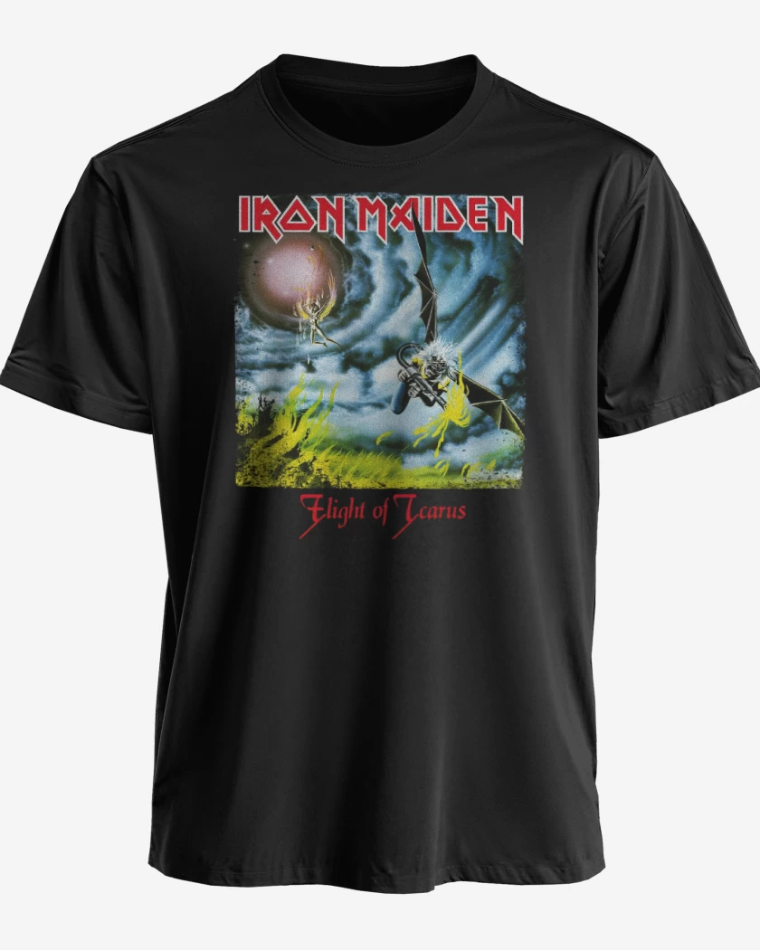 Polera premium Negro de Iron Maiden Flight of Icarus
