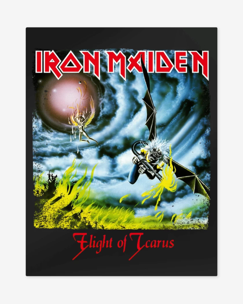 Print metalico Negro de Iron Maiden Flight of Icarus