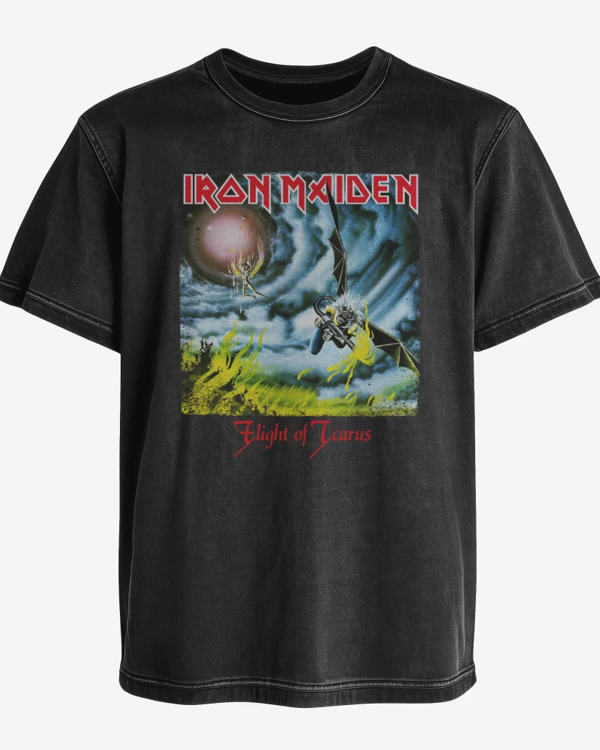 Polera desgastada Iron Maiden Flight of Icarus