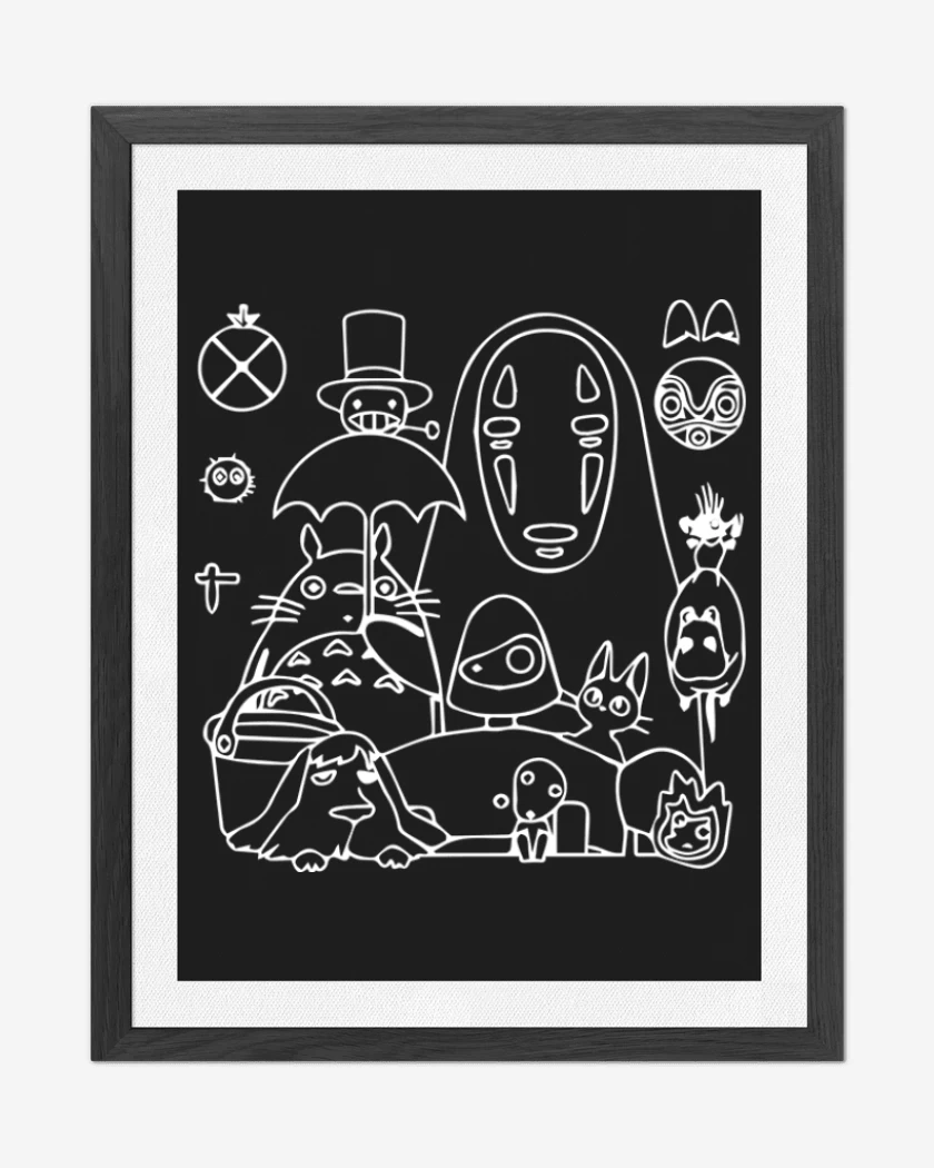 Cuadro decorativo Negro de Mix totoro
