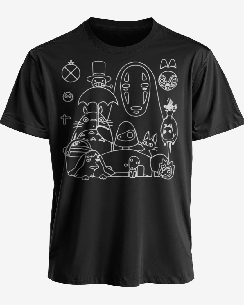 Polera premium Negro de Mix totoro