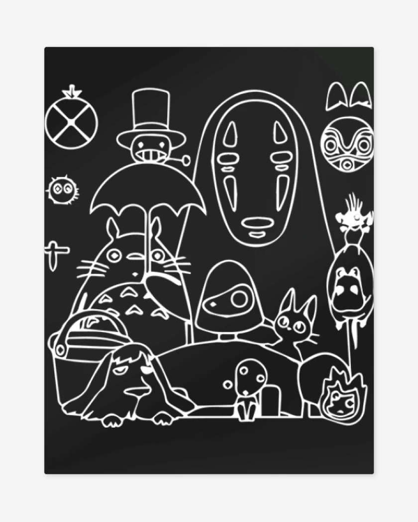 Print metalico Negro de Mix totoro