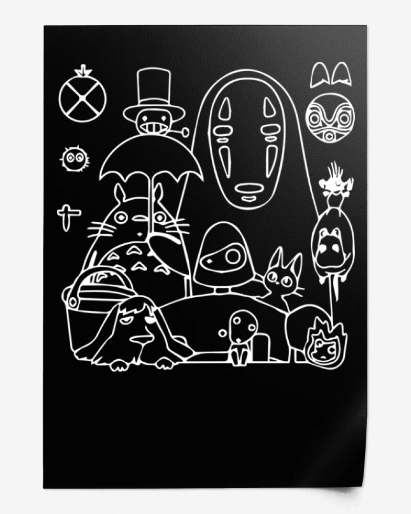 Print Negro de Mix totoro
