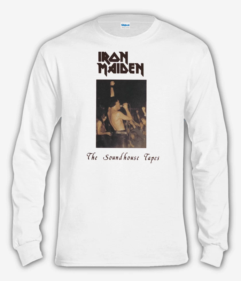 Polera manga larga Blanco de Iron Maiden The Soundhouse Tape