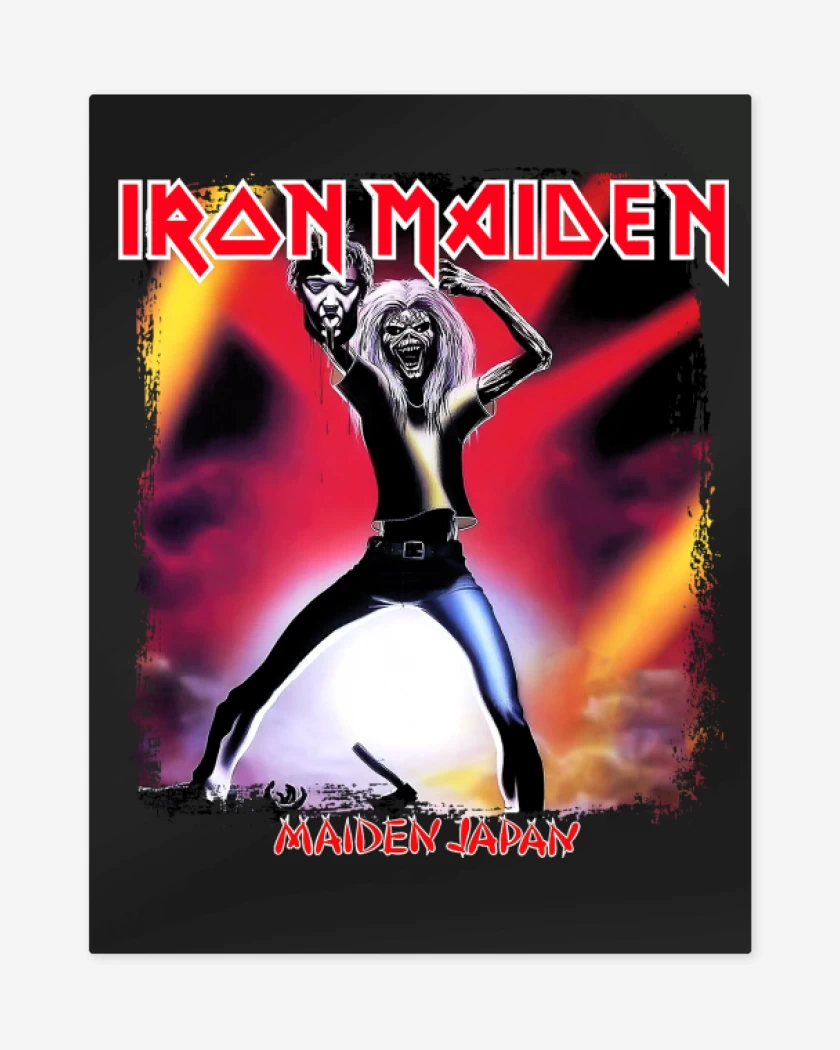 Print metalico Negro de Iron Maiden Maiden Japan v2