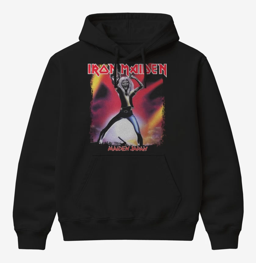 Poleron Canguro básico Negro de Iron Maiden Maiden Japan v2