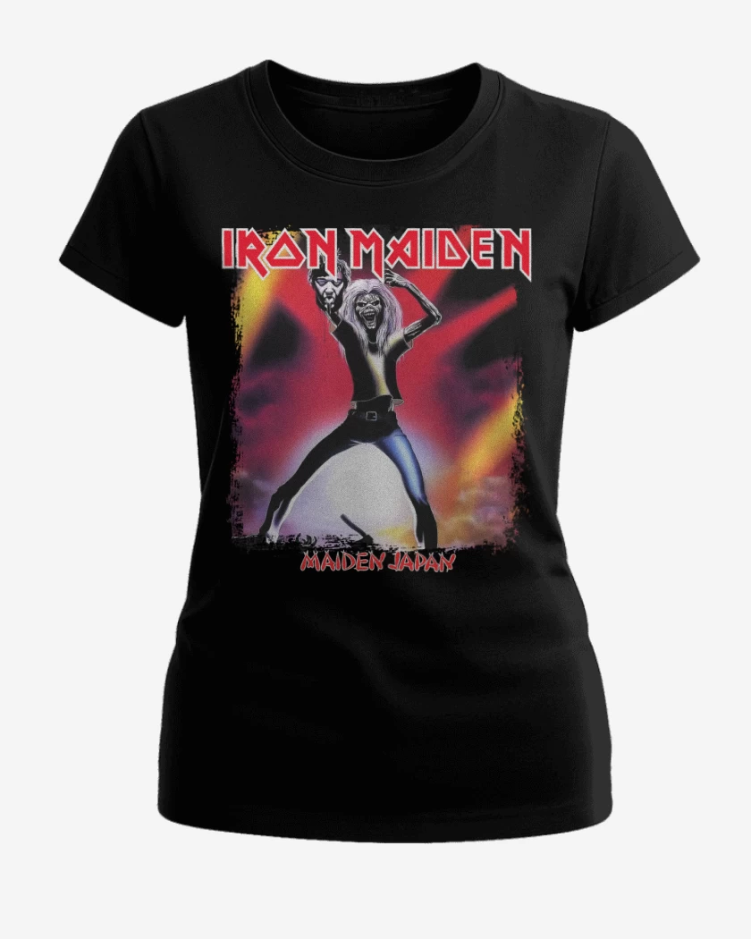 Polera de Mujer Negro de Iron Maiden Maiden Japan v2