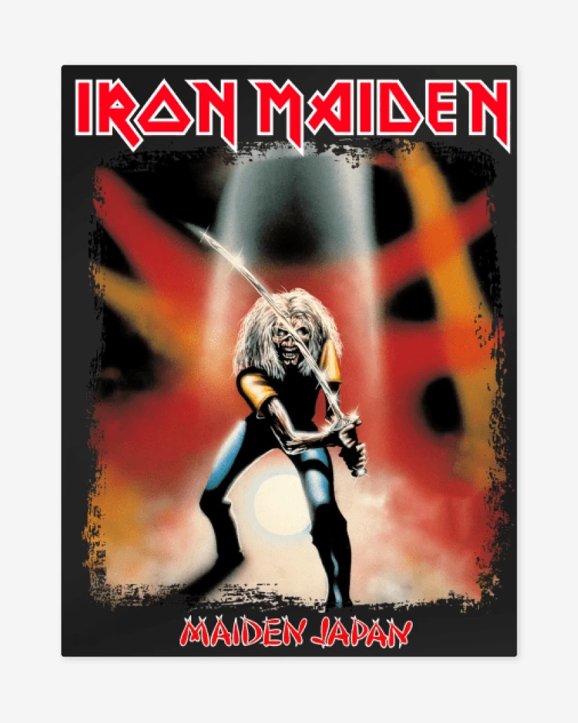 Print metalico Negro de Iron Maiden Maiden Japan