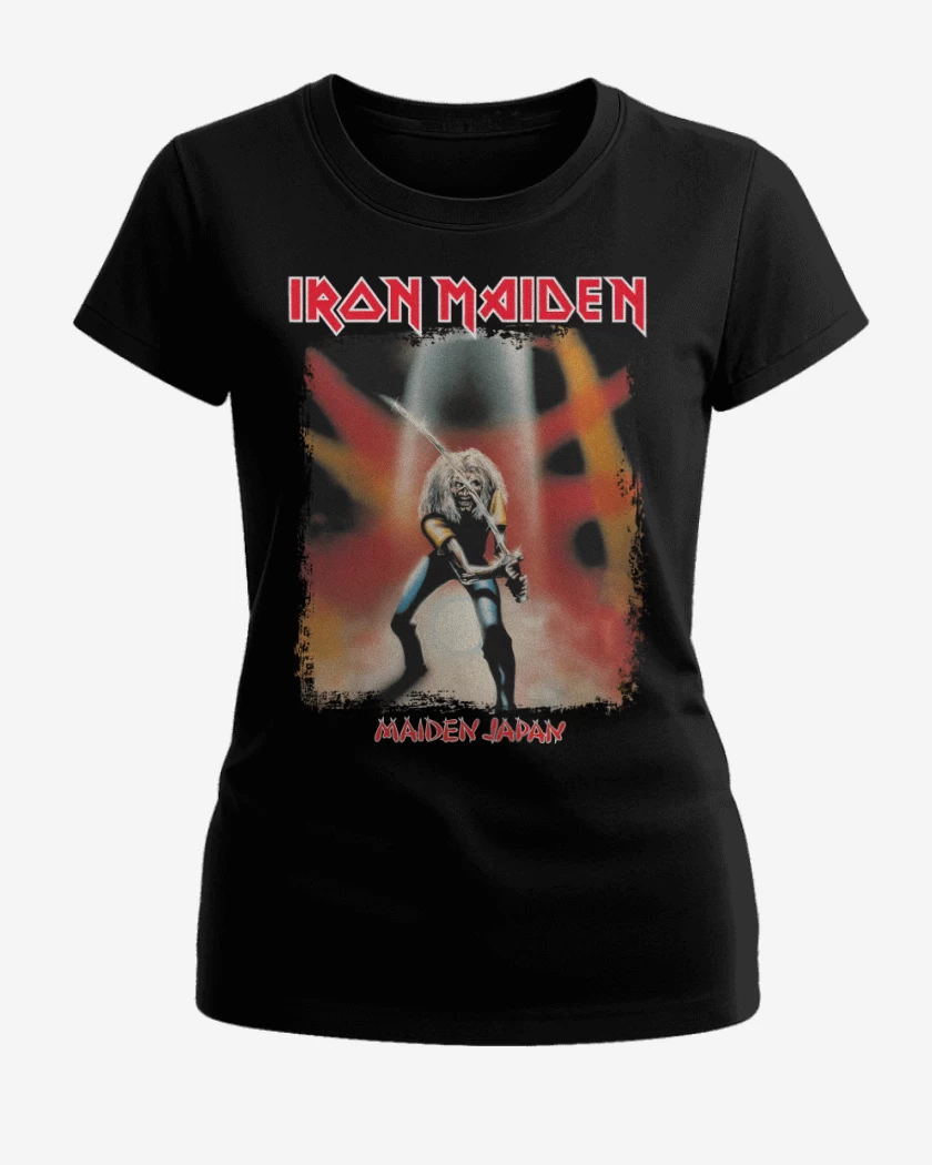 Polera de Mujer Negro de Iron Maiden Maiden Japan