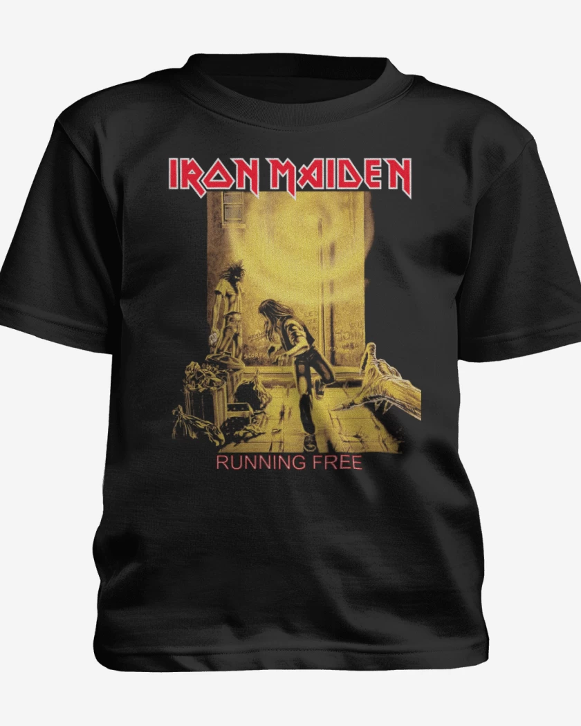 Polera de niño Negro de Iron Maiden Running Free