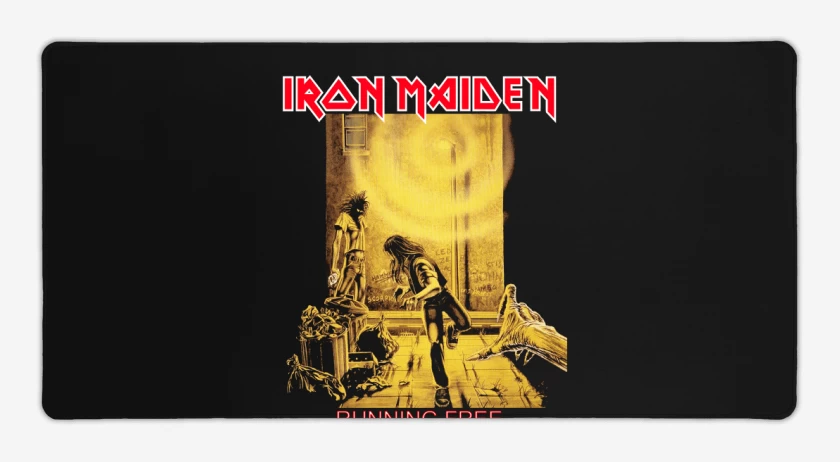 Mouse pad Gamer Negro de Iron Maiden Running Free