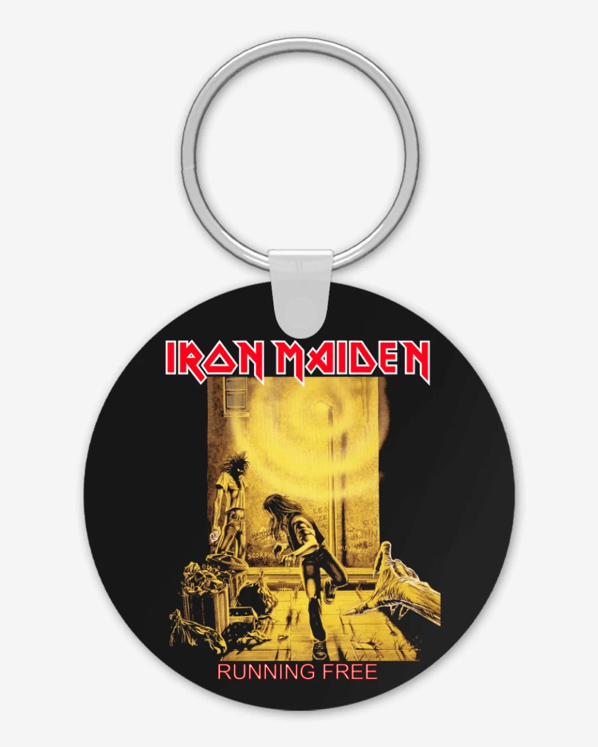 Llavero Negro de Iron Maiden Running Free
