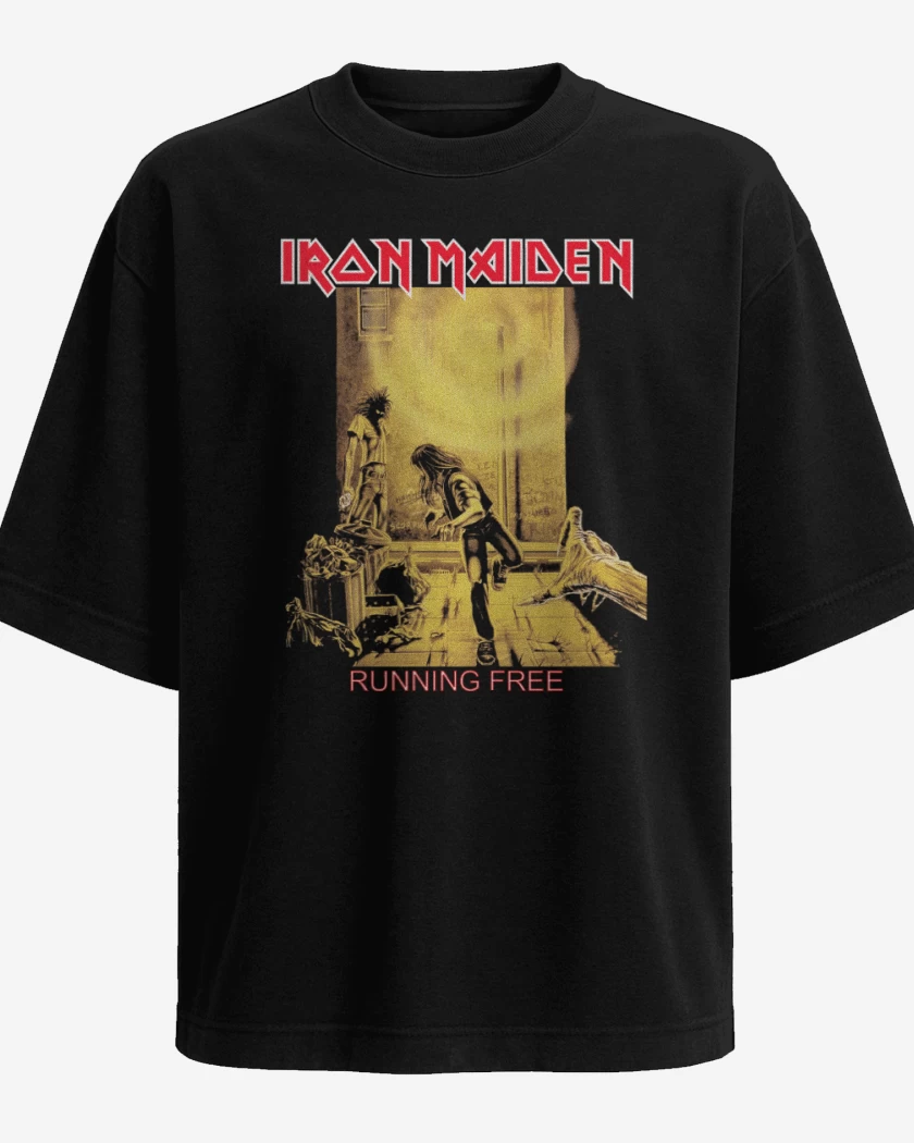 Polera Oversize Iron Maiden Running Free