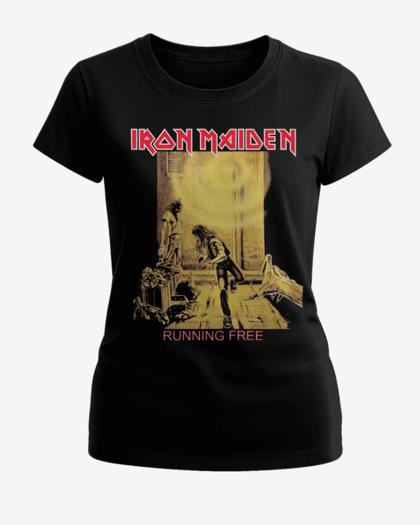 Polera de Mujer Negro de Iron Maiden Running Free