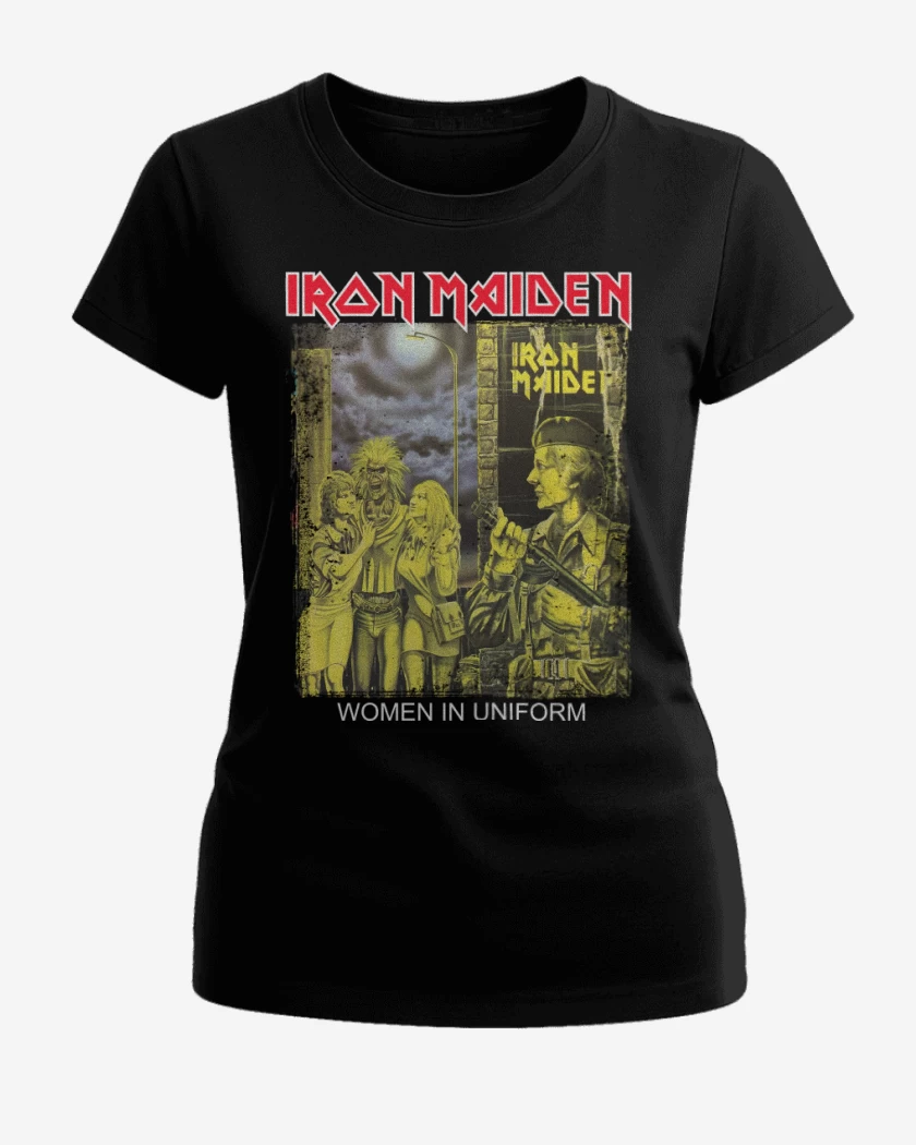 Polera de Mujer Negro de Iron Maiden Women in Uniform