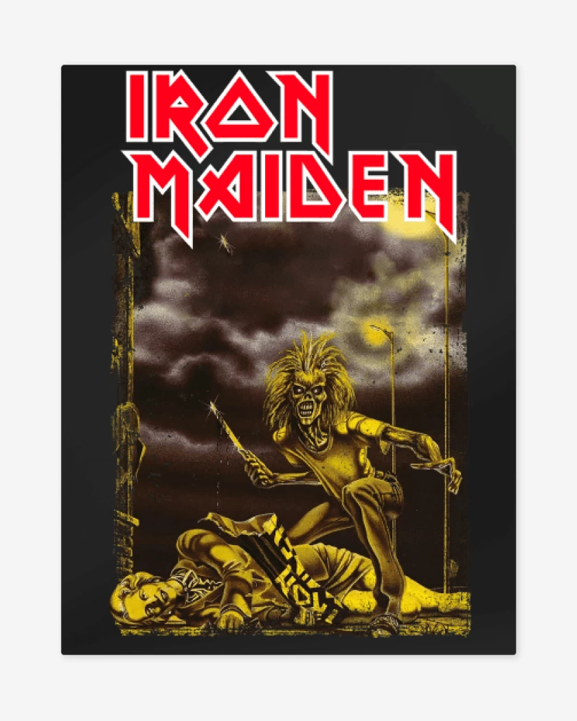 Print metalico Negro de Iron Maiden Sanctuary