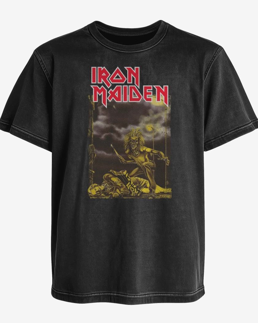Polera desgastada Negro de Iron Maiden Sanctuary