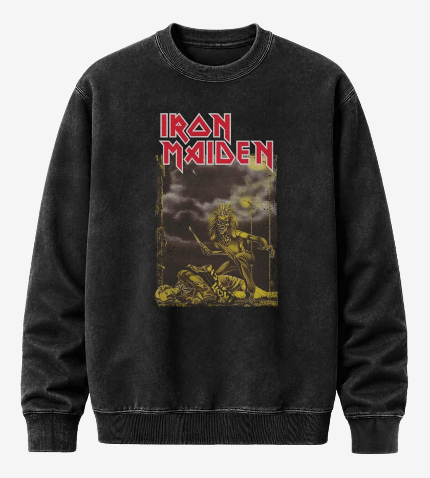 Poleron Polo Acid Wash Negro de Iron Maiden Sanctuary