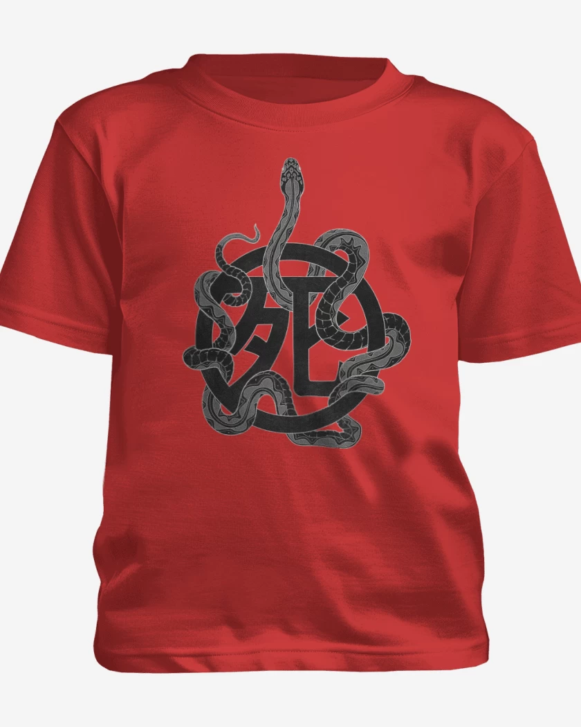 Polera de niño Rojo de Iron Maiden Senjutsu Simbolo