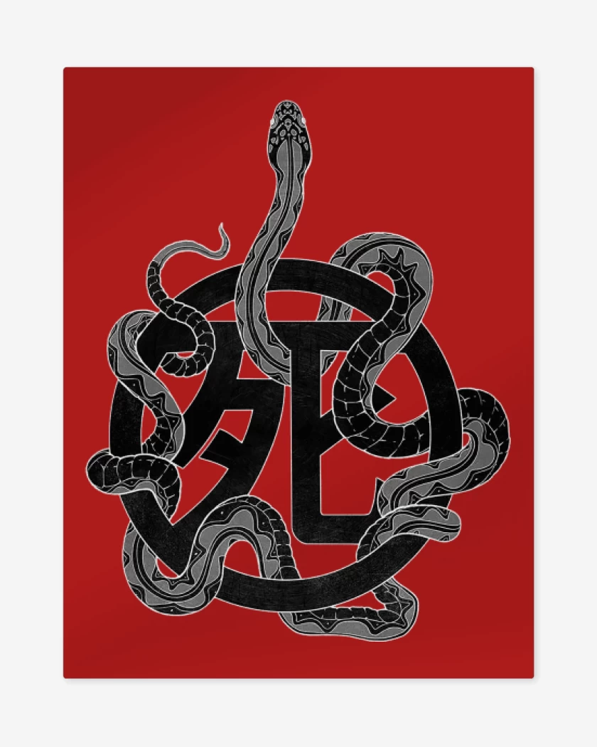 Print metalico Rojo de Iron Maiden Senjutsu Simbolo