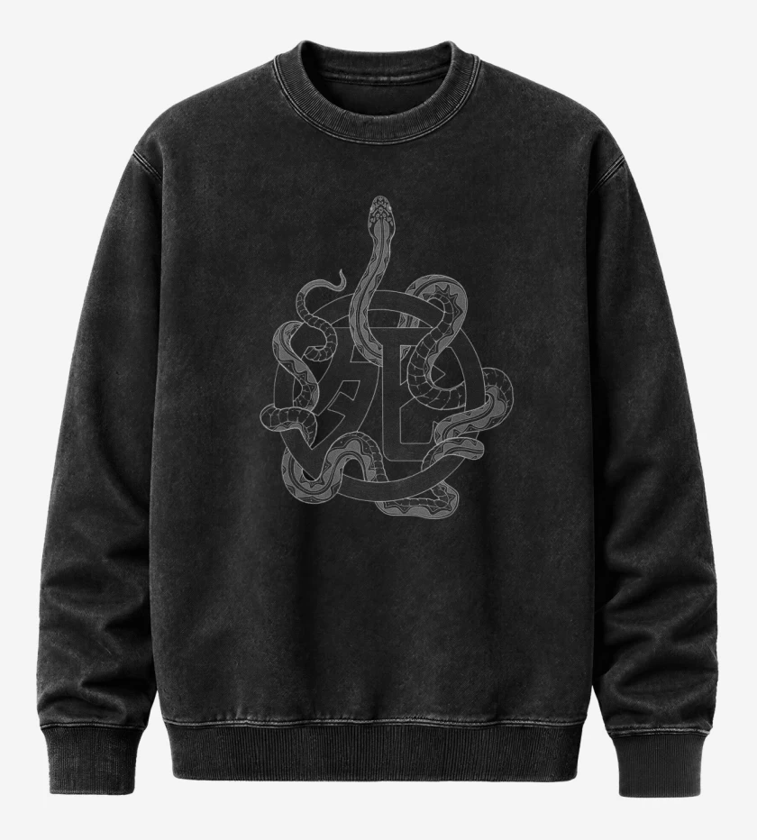 Poleron Polo Acid Wash Negro de Iron Maiden Senjutsu Simbolo