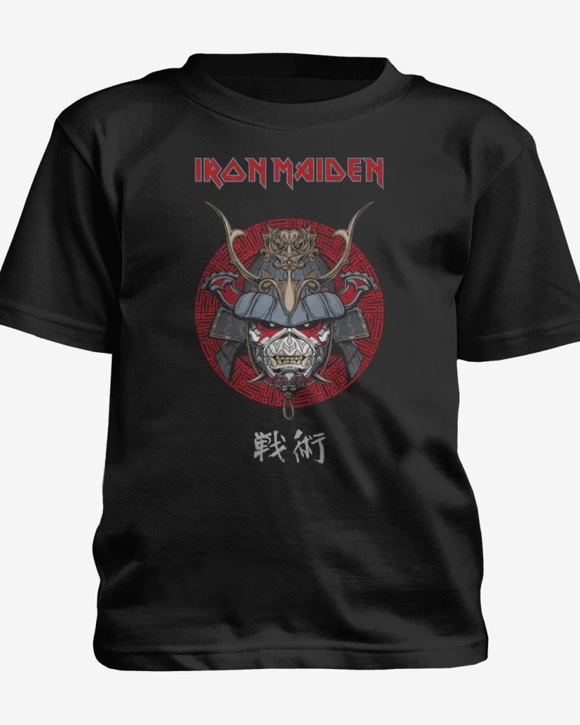 Polera de niño Negro de Iron Maiden Eddie Samurai