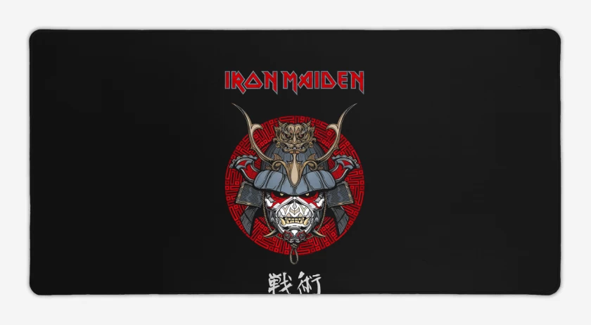 Mouse pad Gamer Negro de Iron Maiden Eddie Samurai