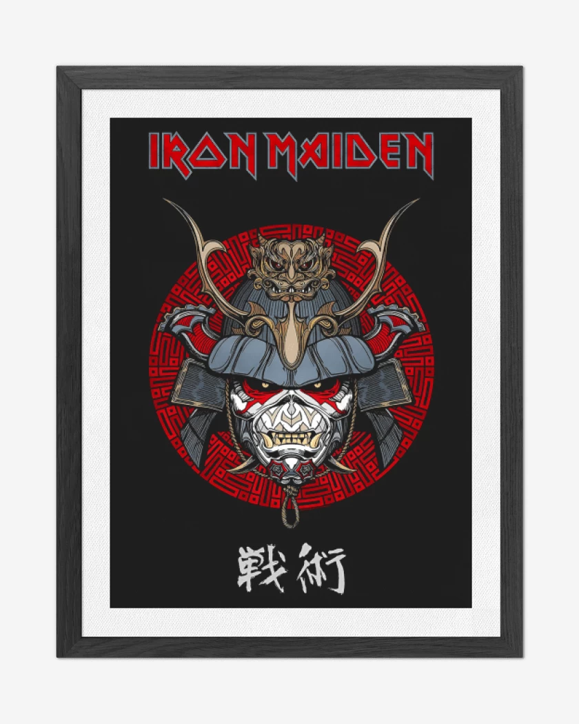 Cuadro decorativo Negro de Iron Maiden Eddie Samurai