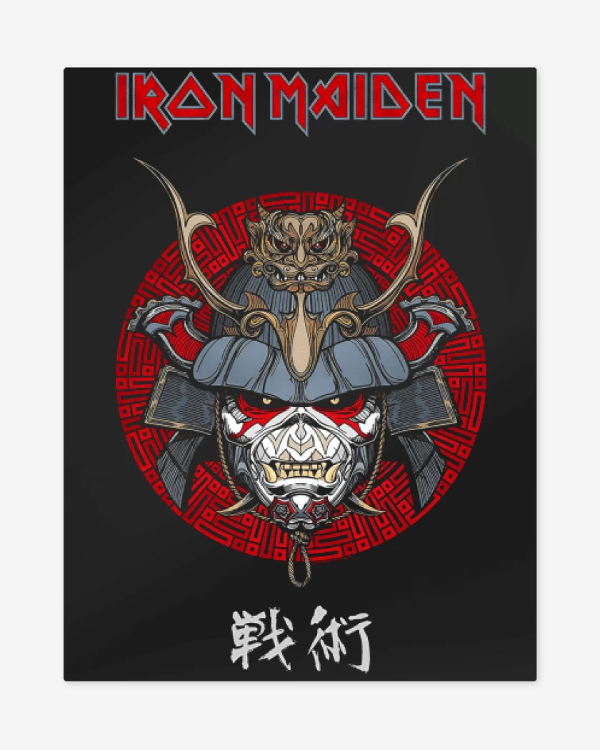 Print metalico Negro de Iron Maiden Eddie Samurai