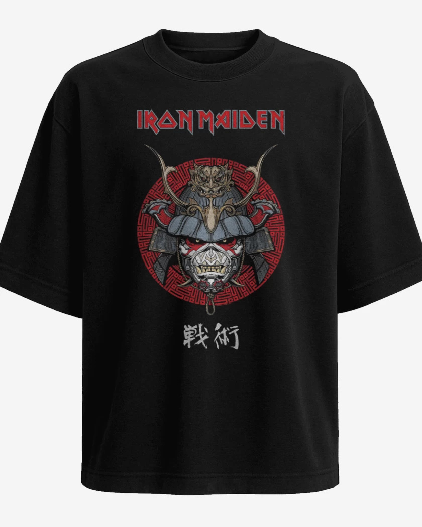 Polera Oversize Iron Maiden Eddie Samurai