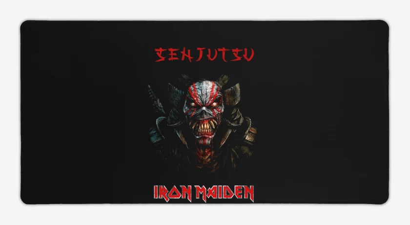 Mouse pad Gamer Negro de Iron Maiden Senjutsu Eddie