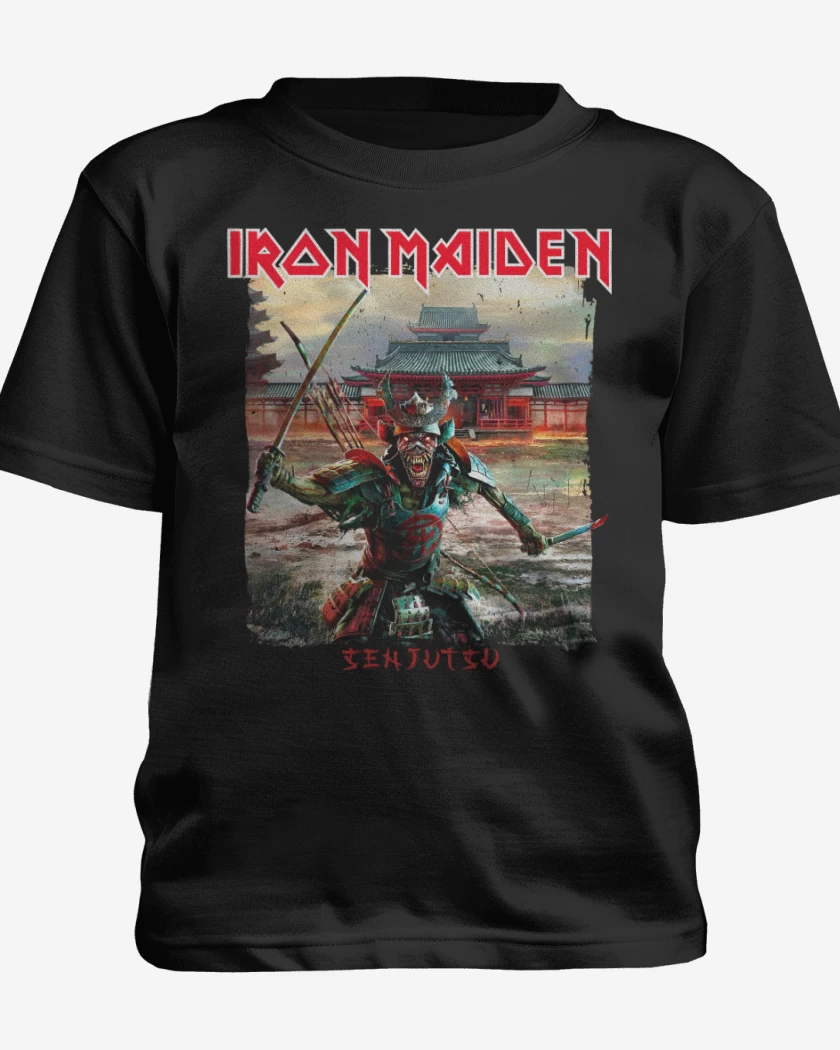 Polera de niño Negro de Iron Maiden Senjutsu Samurai