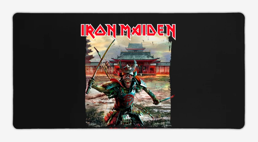 Mouse pad Gamer Negro de Iron Maiden Senjutsu Samurai