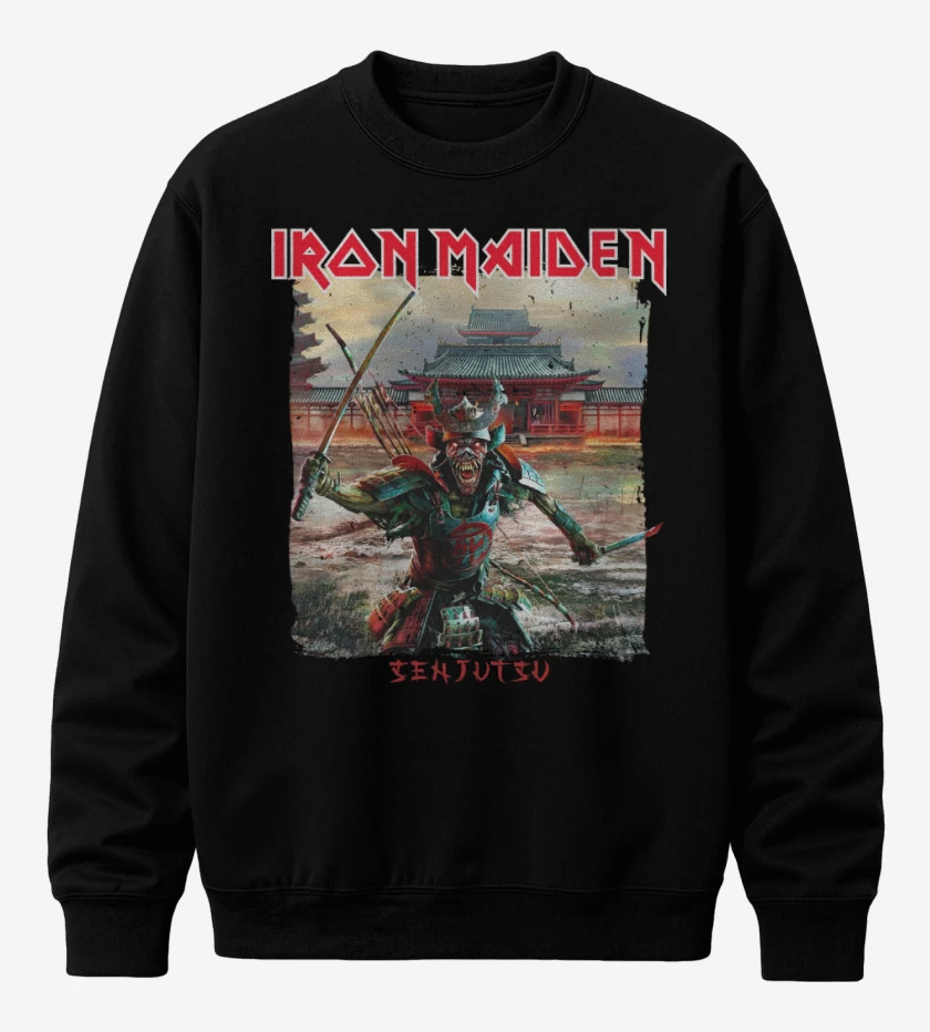Poleron polo Negro de Iron Maiden Senjutsu Samurai