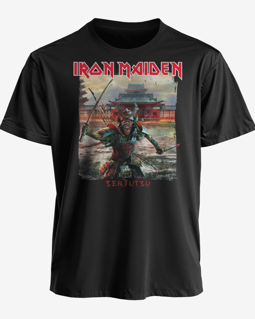 Polera premium Negro de Iron Maiden Senjutsu Samurai
