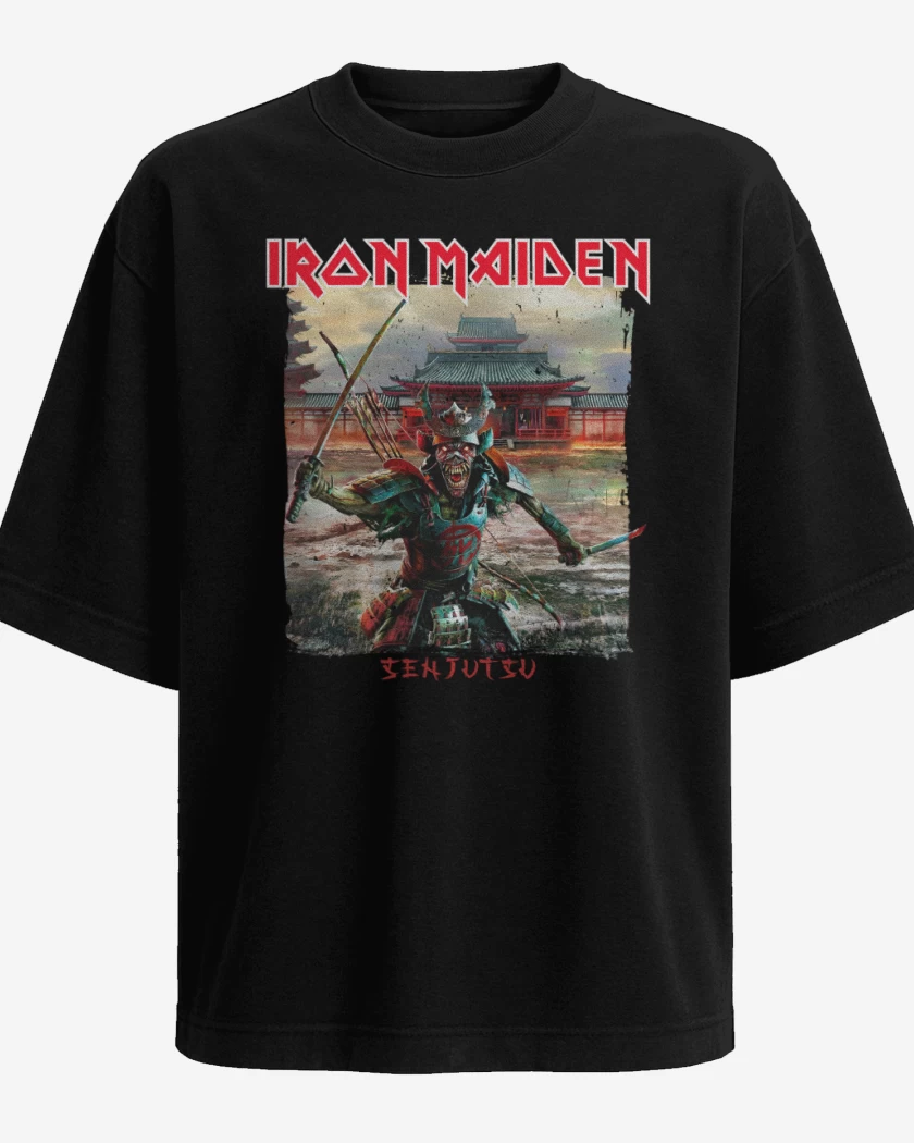 Polera Oversize Iron Maiden Senjutsu Samurai
