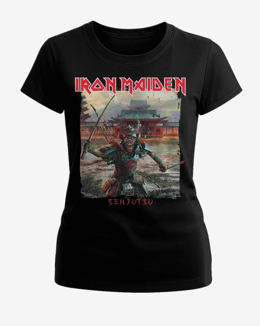 Polera de Mujer Negro de Iron Maiden Senjutsu Samurai