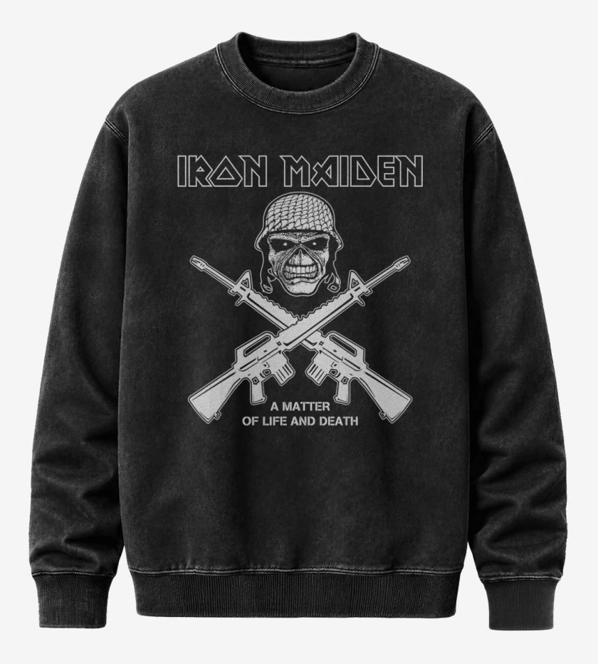 Poleron Polo Acid Wash Negro de Iron Maiden A Matter