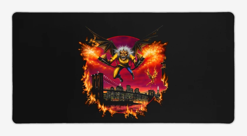 Mouse pad Gamer Negro de Iron Maiden Eddie Icarus