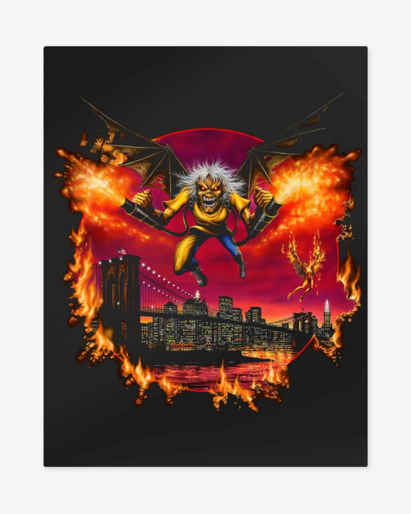 Print metalico Negro de Iron Maiden Eddie Icarus