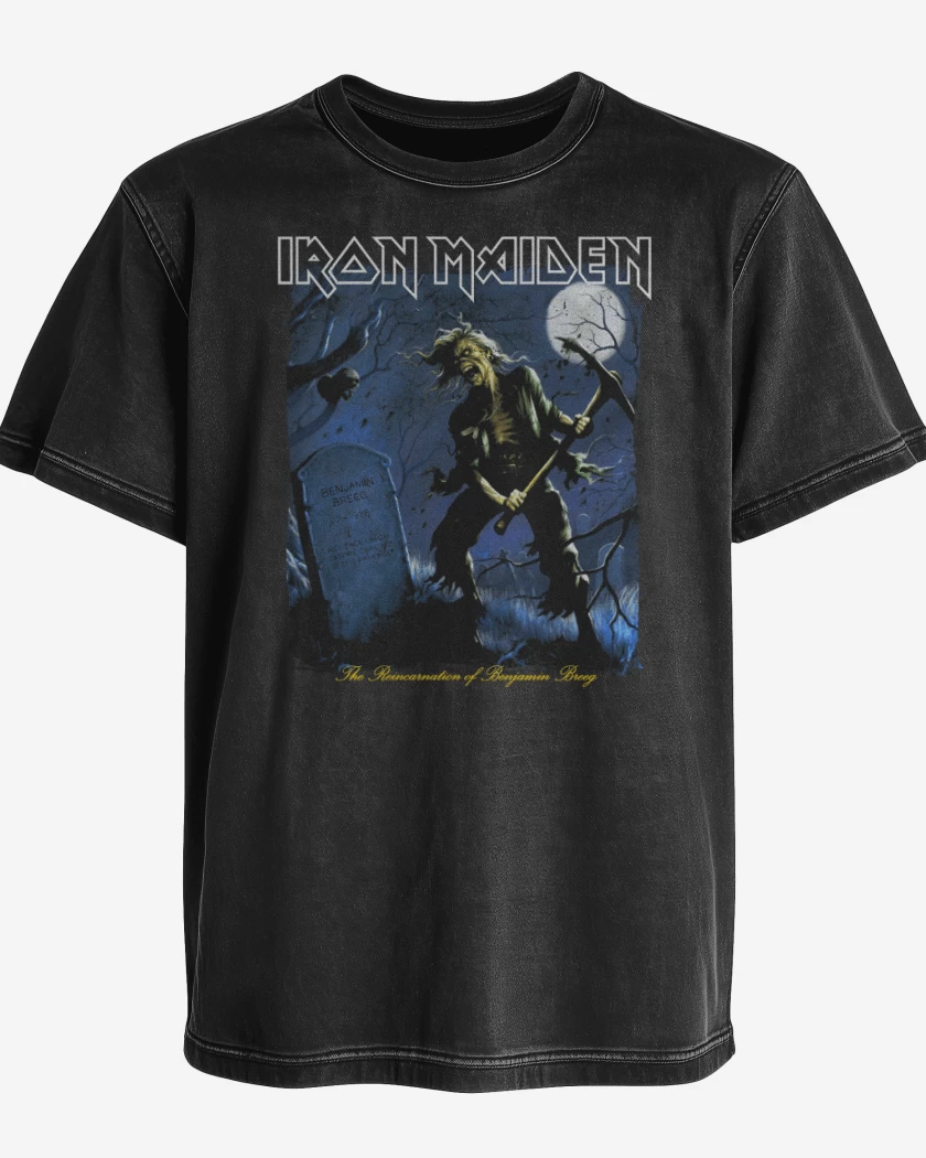 Polera desgastada Negro de Iron Maiden The Reincarnation