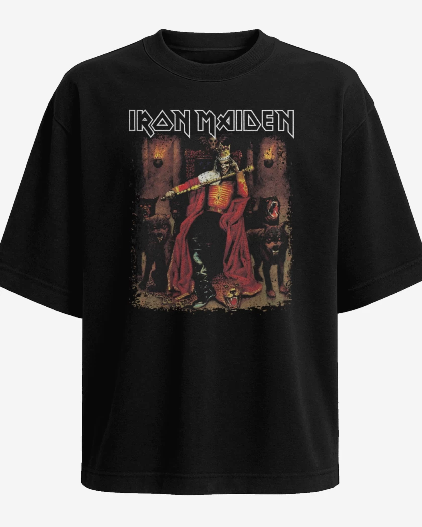 Polera Oversize Negro de Iron Maiden Edward the Great