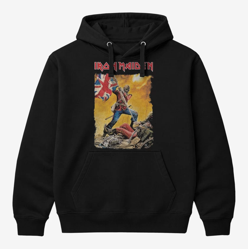 Polerón Canguro Negro de Iron Maiden Eddie Trooper 