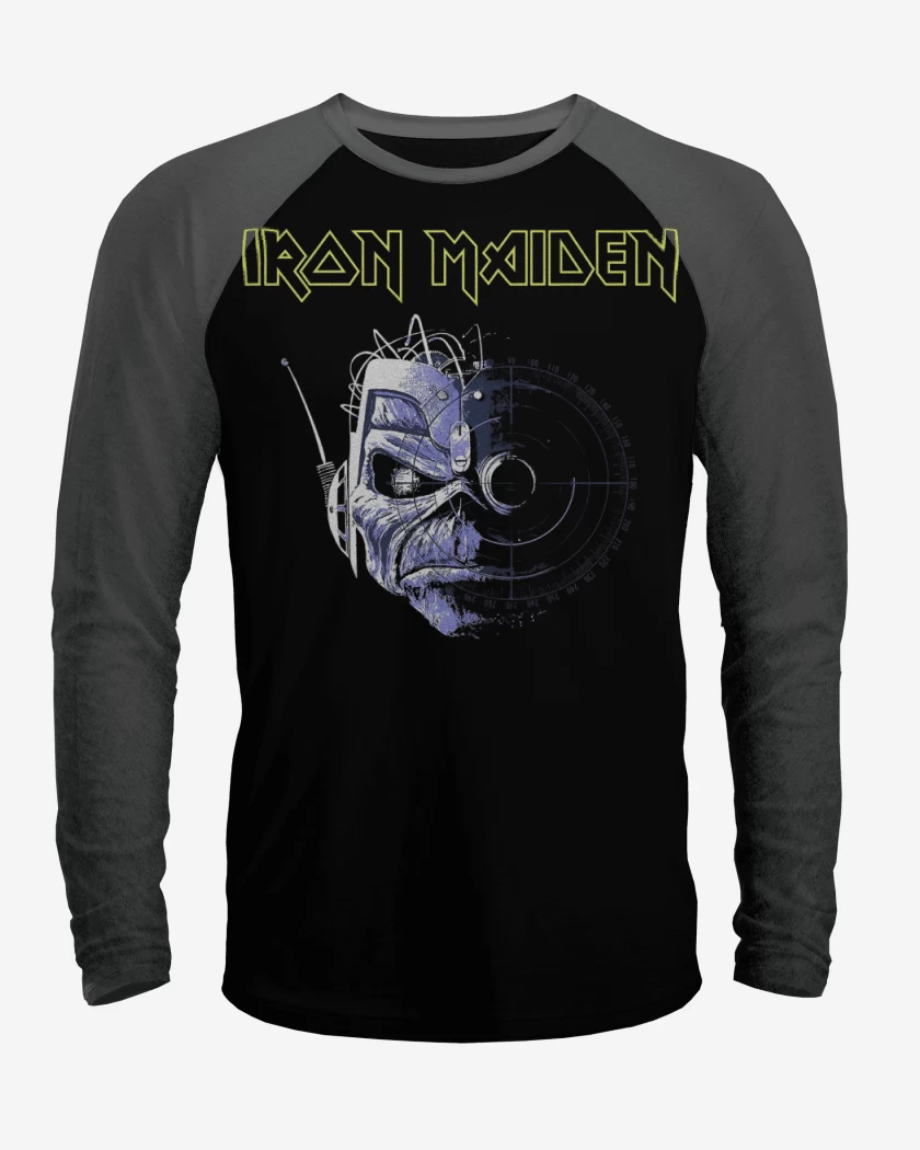 Polera Raglan Negro / Negro Heather de Iron Maiden Wasted