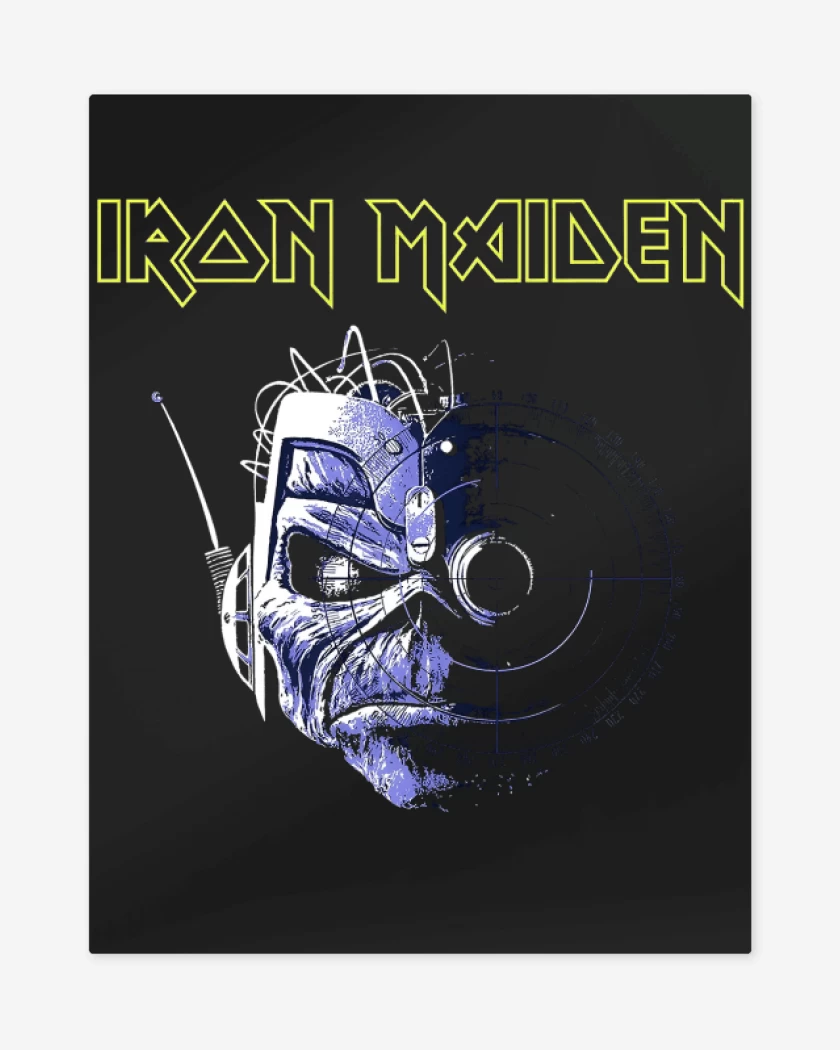 Print metalico Negro de Iron Maiden Wasted